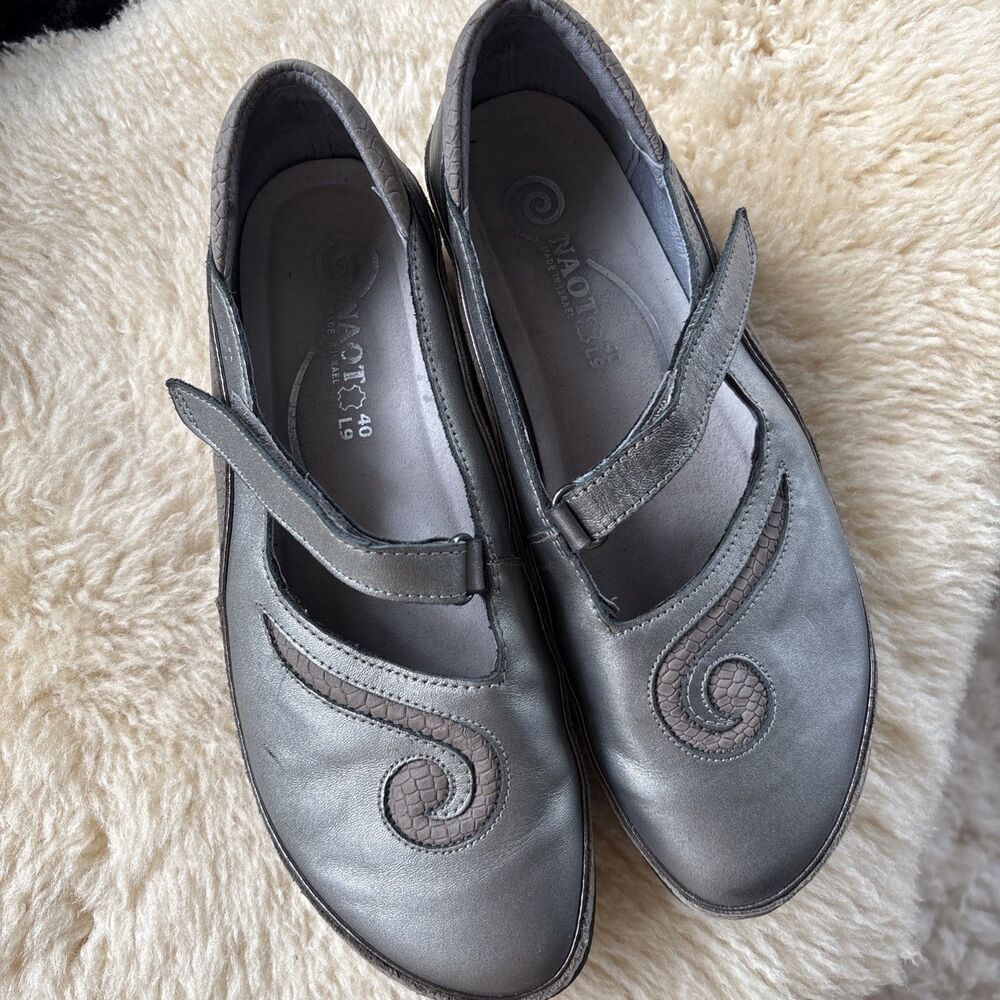 Naot Kirei Mary Jane Flat Metallic Sz 9